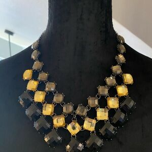 Elegant Black and Yellow Statement Necklace